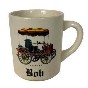 Vintage Daimler Personalized Ceramic Coffee Mug BOB Red Antique Carriage England